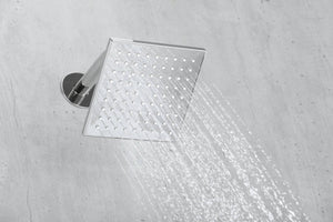 
                  
                    24'' ceiling mounted LED Chrome 4 way thermostatic shower system with body jets and 8inch wall mount shower head
                  
                