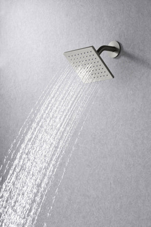 Matte Black Wall Mount 6inch Regular High Water Pressure Shower Head Ceiling Mount 16inch or 12 inch Rainfall Shower Head 3 Way Thermostatic Shower