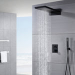 22'' Matte Black 3  Way Thermostatic Shower Faucet without body jets