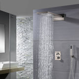 22'' Brushed nickel 3 way Thermostatic display valve Rain & Waterfall Shower Faucet
