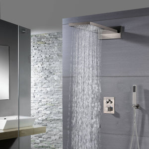 
                  
                    22'' Brushed nickel 3 way Thermostatic display valve Rain & Waterfall Shower Faucet
                  
                