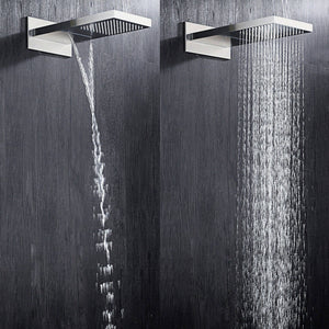 
                  
                    22'' Brushed nickel 3 way Thermostatic display valve Rain & Waterfall Shower Faucet
                  
                