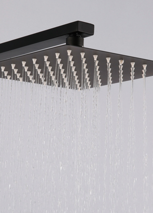 Matt Black Rain Shower Faucet Wall Mounted Bathtub Shower Hand Shower Mixer