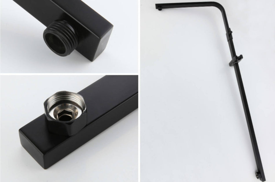 Matt Black Rain Shower Faucet Wall Mounted Bathtub Shower Hand Shower Mixer