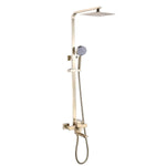 Brushed Gold wall mounted exposed  handle shower set with tub spout and handle shower