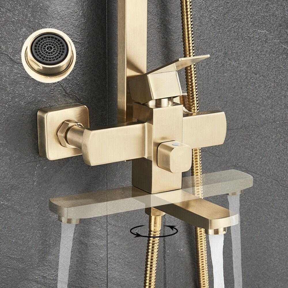 
                  
                    Brushed Gold wall mounted exposed  handle shower set with tub spout and handle shower
                  
                