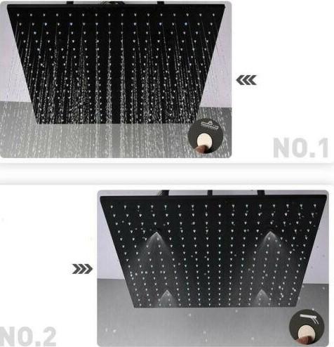 20 Inch LED Mist rainfall ceiling mounted Matte Black 3 way Thermostatic Shower system