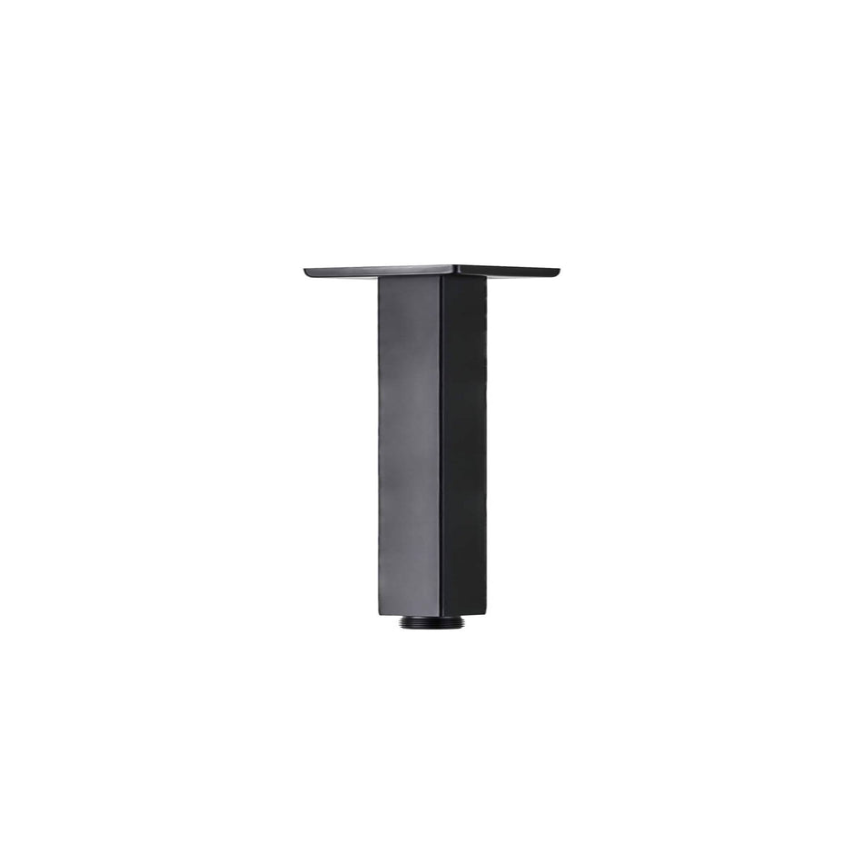 5 inch matte black Ceiling mount shower arm brass