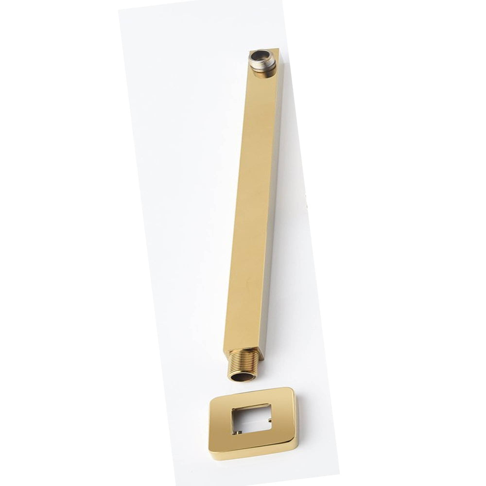 16 inch Polished gold wall mount shower arm brass