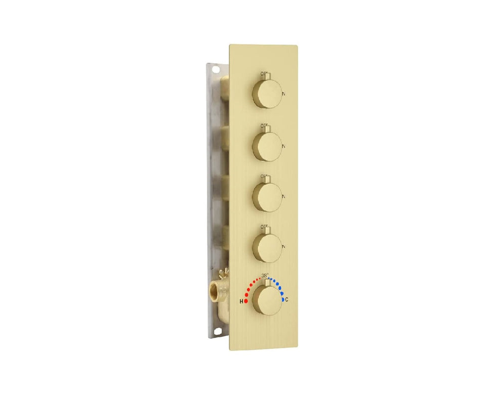 4  way thermostatic  rough in valve with trim