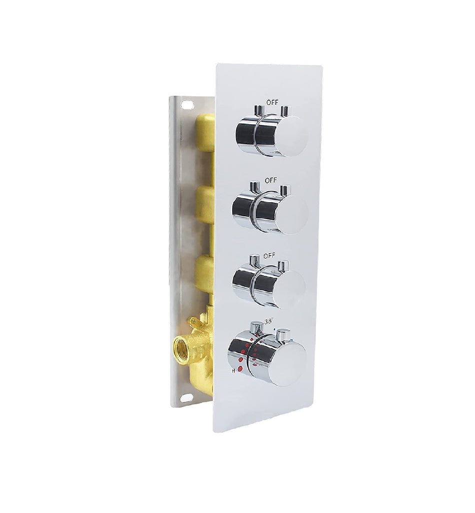 3 way thermostatic  rough in valve with trim