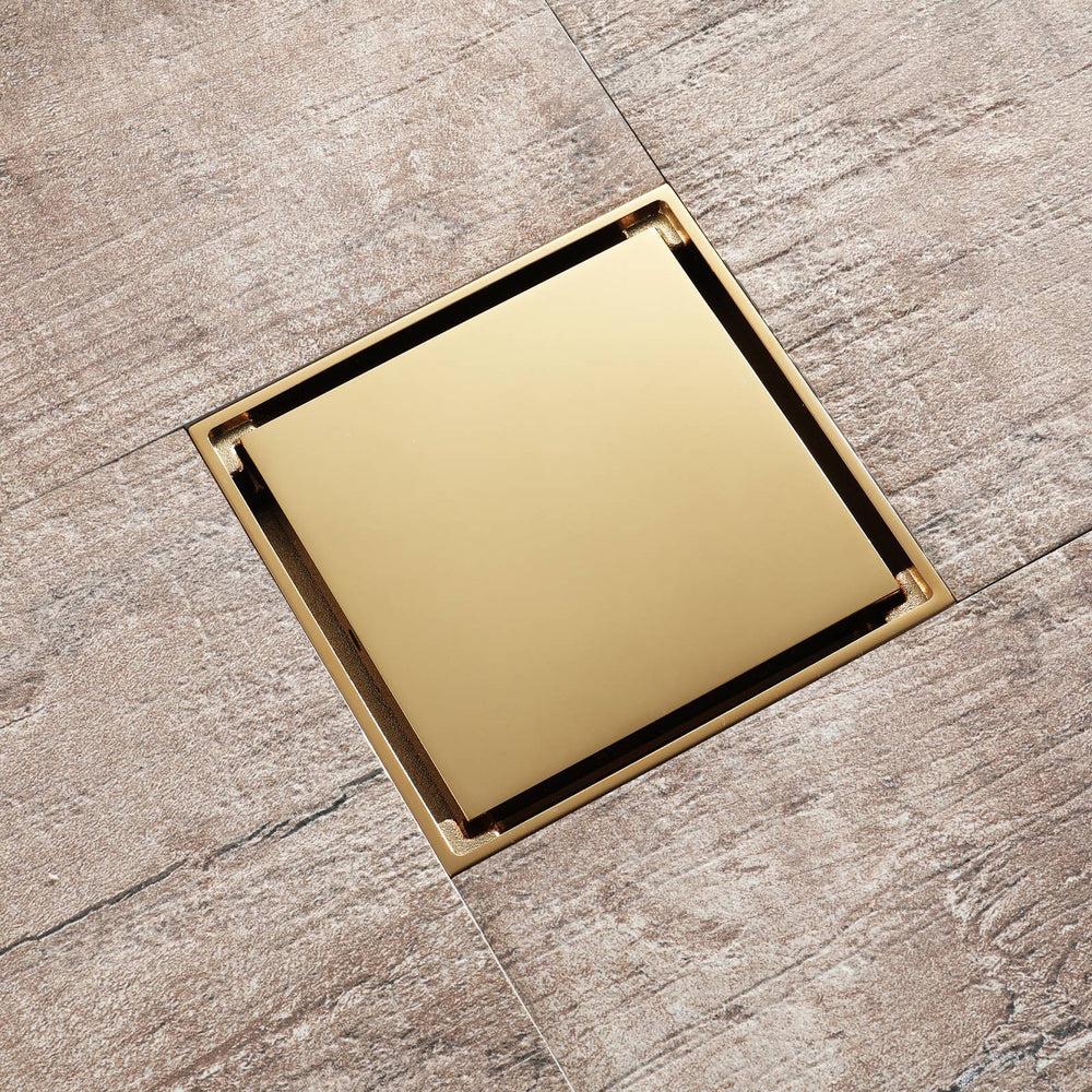 
                  
                    Polished Gold brass floor drain 4x4inch
                  
                