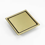 Brushed Gold stainless floor drain 6x6inch