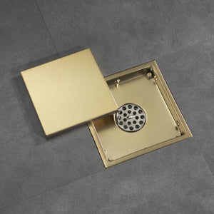 
                  
                    Brushed Gold stainless floor drain 6x6inch
                  
                