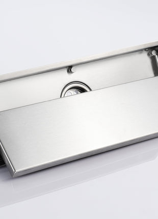 Brushed nickel stainless floor drain 11.8inch x 4.3 inch