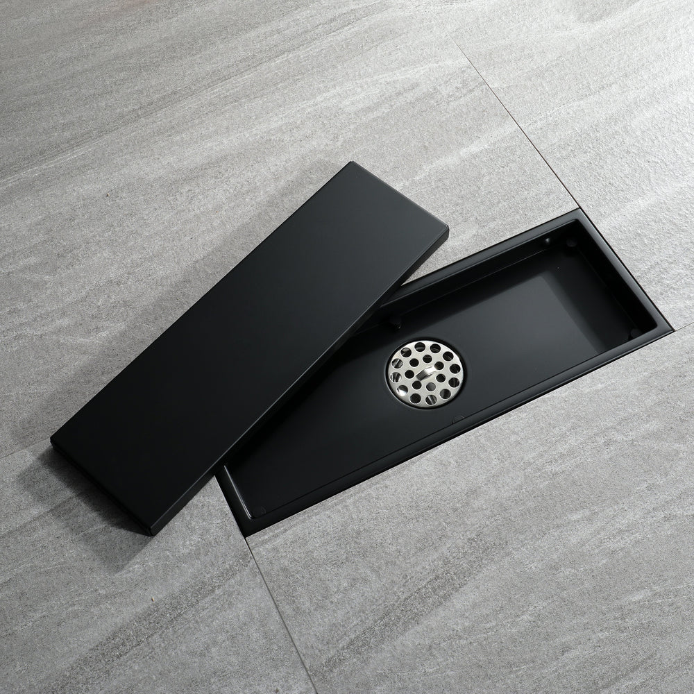
                  
                    Matte Black stainless floor drain 11.8inch x 4.3 inch
                  
                
