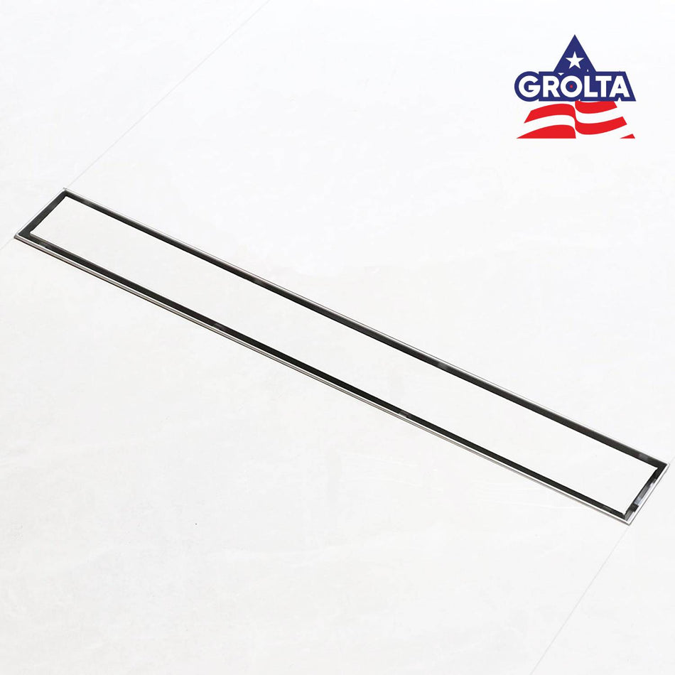 brushed nickel Linear shower drain stainless steel material 24 inch with tile insert 2-in-1 cover with hair strainer and adjustment feet