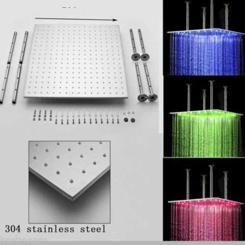 Chrome 20 INCH LED Rainfall 3 way digital Thermostatic shower faucetswith body jets each function work all together and separately