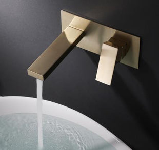 Brushed Gold wall mount bathroom sink basin faucet for sink