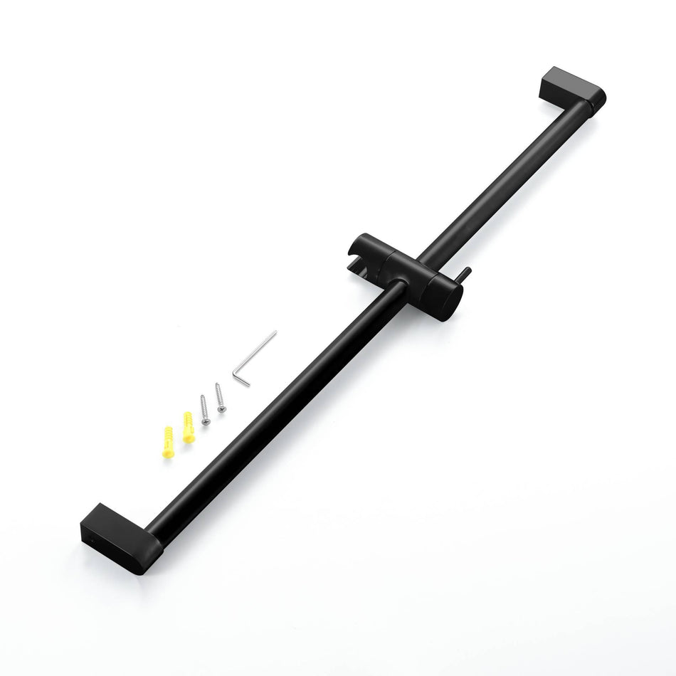 matte black shower sliding bar with adjustable handle shower holder wall mount brass