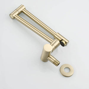 
                  
                    brushed Gold wall mount pot filler faucet solid brass folding kitchen faucet single hole two handls
                  
                