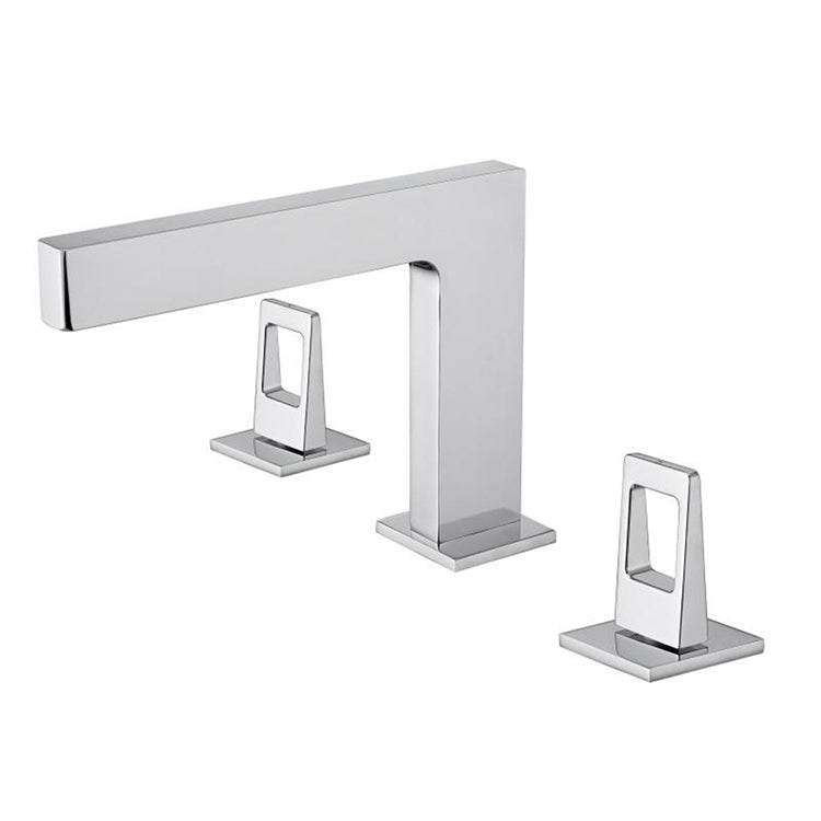 Chrome 3 holes two handles bathroom basin faucets with pop up drain