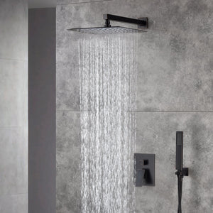
                  
                    12inch wall mounted Rainfall Oil Rubbed Bronze Shower Faucet Set System Hand Shower Bronze Mixer faucet
                  
                