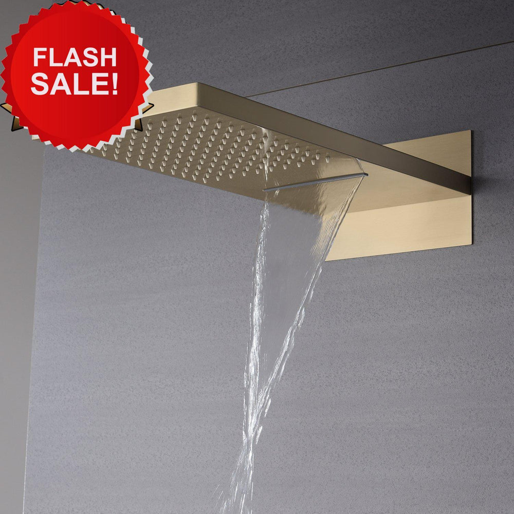 
                  
                    22inch Brushed gold 3 way anti-scald Digital display Shower faucet system rainfall and waterfall
                  
                