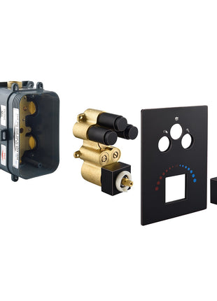 12 inch or 16 inch non LED Oil Rubbed Bronze (ORB) ceiling mounted  3 way thermostatic valve that each function run at the same time and separately