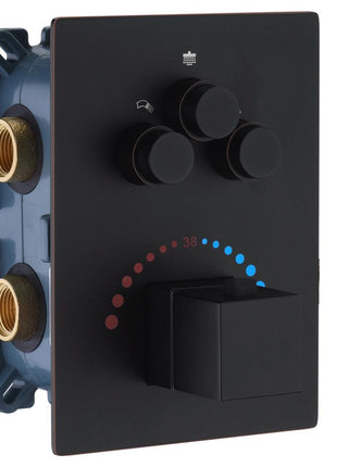 12 inch or 16 inch non LED Oil Rubbed Bronze (ORB) ceiling mounted  3 way thermostatic valve that each function run at the same time and separately