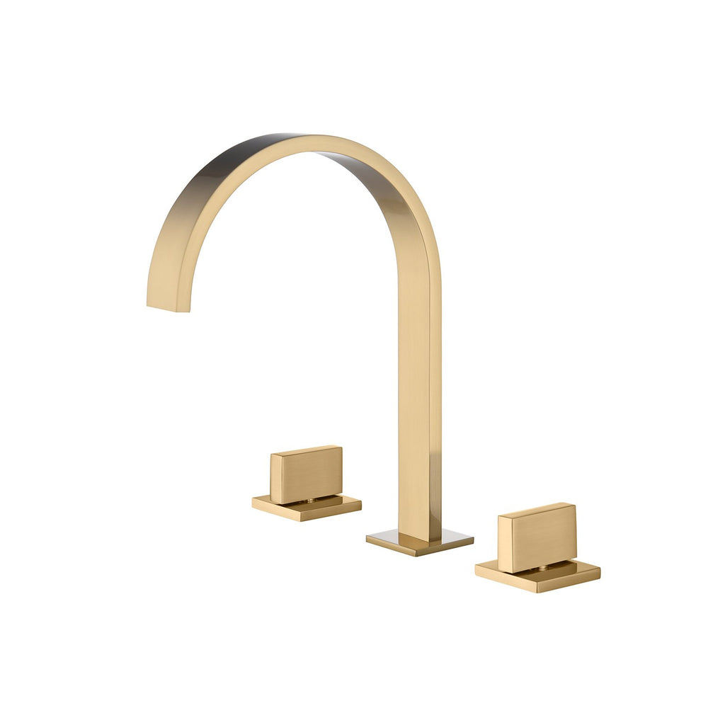 
                  
                    Brushed Gold Widespread Bathroom Sink Faucet 2 Handles 3 Holes bathroom sink faucet Deck Mount
                  
                