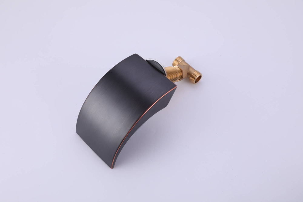 
                  
                    Oil Rubbed Bronze Waterfall Widespread Bathroom 3 holes two handles Sink Faucet with brass pop up drain
                  
                