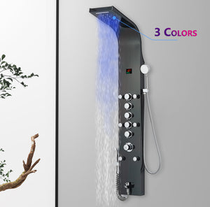 
                  
                    3 LED color Oil Bronze Black 59'' Rain & Waterfall Tower Massage System each function work at the same time and separately
                  
                