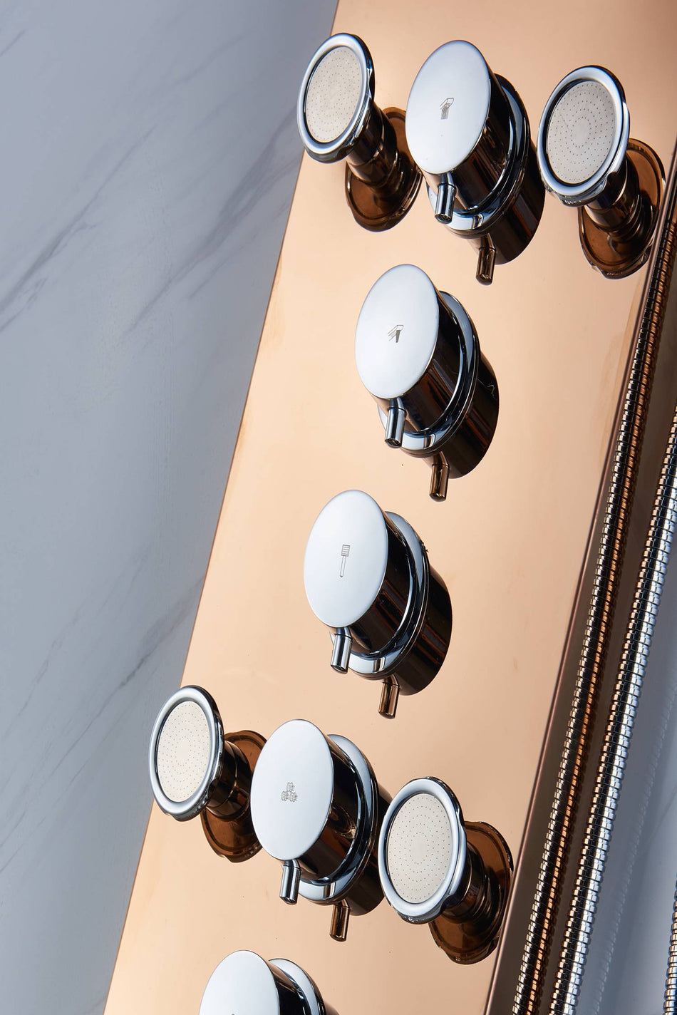 3 LED color Rose Golden Rain & Waterfall Tower Massage System each function work at the same time and separately