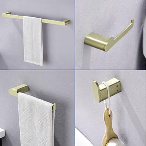 
                  
                    4-Piece Brass Brushed Gold Bathroom Hardware Set Towel Bar Towel Ring Toilet Paper Holder Robe Hook Tower Holder,Wall Mounted
                  
                