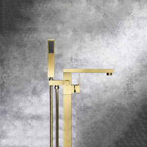 
                  
                    Polished Gold High quality Freestanding Bathtub Faucet Tub Filler Waterfall Floor Mount
                  
                