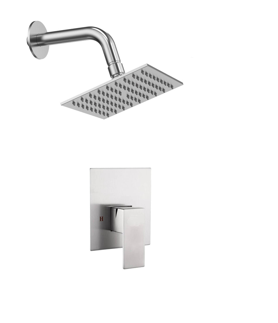 Regular shower head brushed nickel single function pressure balance shower faucet