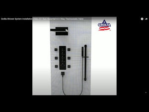 
                  
                    Load and play video in Gallery viewer, 22inch Brushed gold 4 way Thermostatic Shower valve system that each function run all together and separately
                  
                
