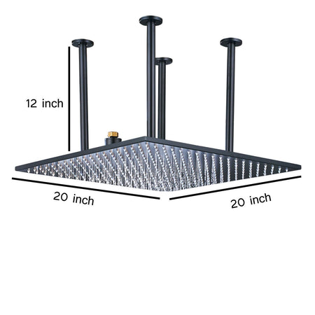 20'' Oil Rubbed Bronze LED Shower Head Ceiling Mounted Rain Large
