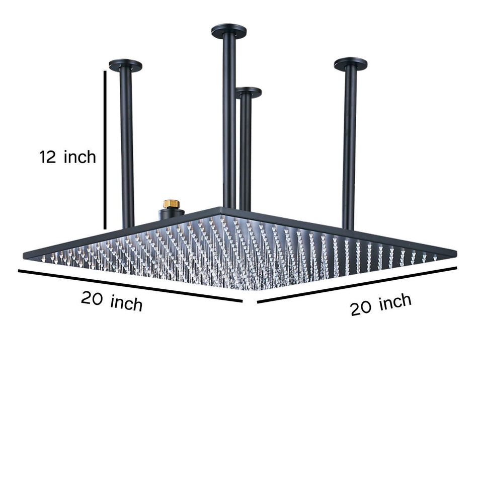 20'' Oil Rubbed Bronze LED Shower Head Ceiling Mounted Rain Large