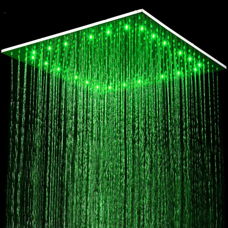 
                  
                    16inch 3 LED colors Ceiling Mounted Chrome Rainfall Shower Faucet with Hand Shower Mixer Tap
                  
                