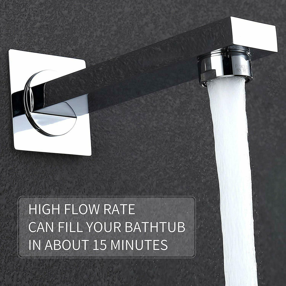 16inch 3 LED colors 3 way valve Chrome Rainfall Shower Faucets with tub spout