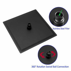 
                  
                    12inch 2 way Wall Mounted Matte Black Shower System with pressure balance Rough-in Valve Body and Trim
                  
                