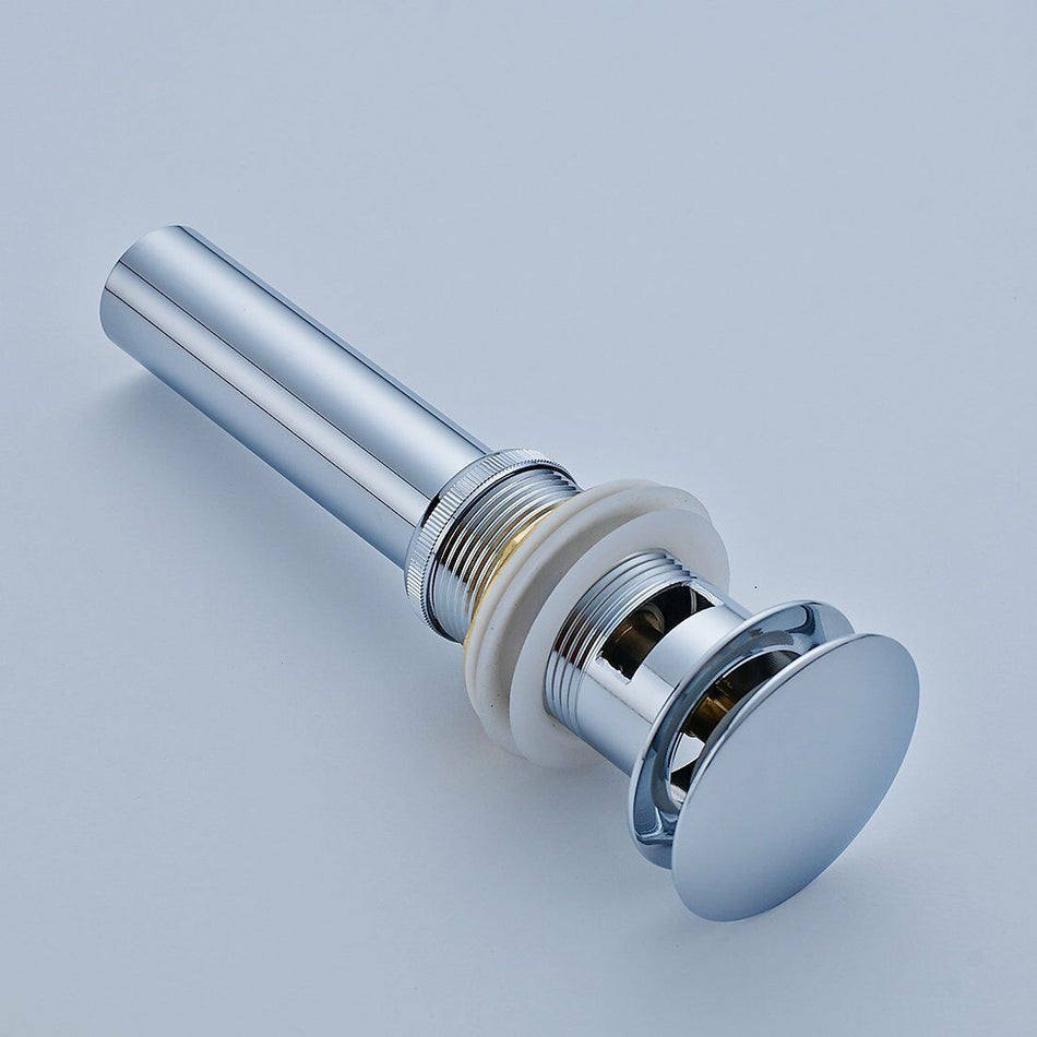 Chrome Sink Drain Bathroom Pop-up Drain With Detachable Basket Stopper