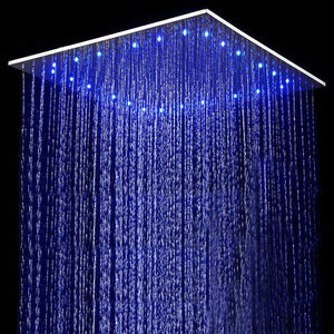 
                  
                    16inch 3 LED colors Ceiling Mounted Chrome Rainfall Shower Faucet with Hand Shower Mixer Tap
                  
                