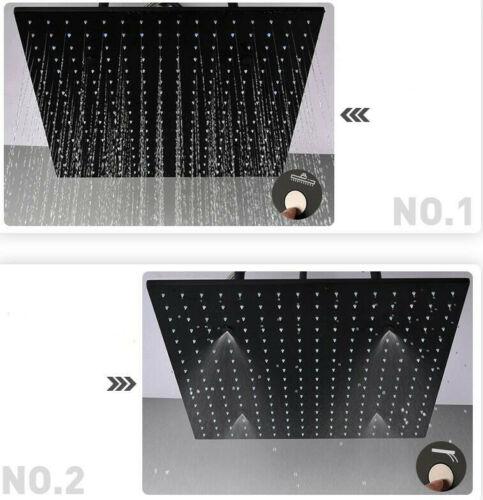 20 Inch LED Mist ceiling mounted Matte Black Thermostatic Shower system with 6 body jets
