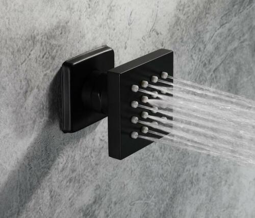 
                  
                    20'' Flushed on rainfall and waterfall ceiling matte Black 4 way thermostatic shower faucets with 6 body jets
                  
                